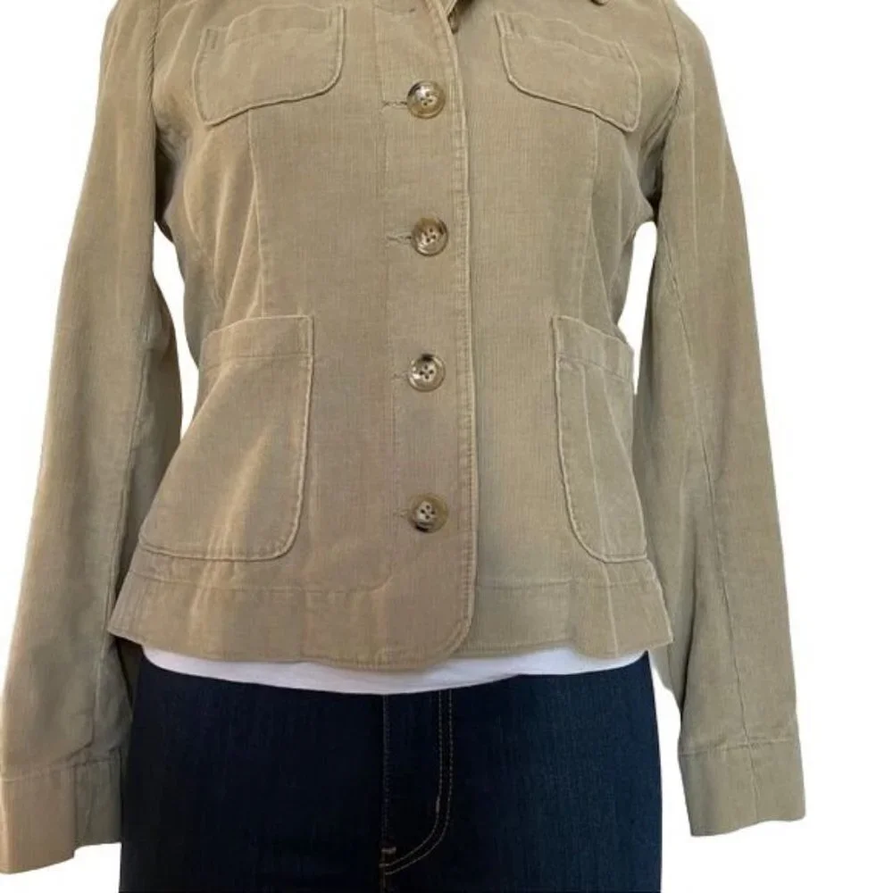Vintage Banana Republic Corduroy Jacket Tan Button Blazer Short Coat Size XS - Picture 5 of 11